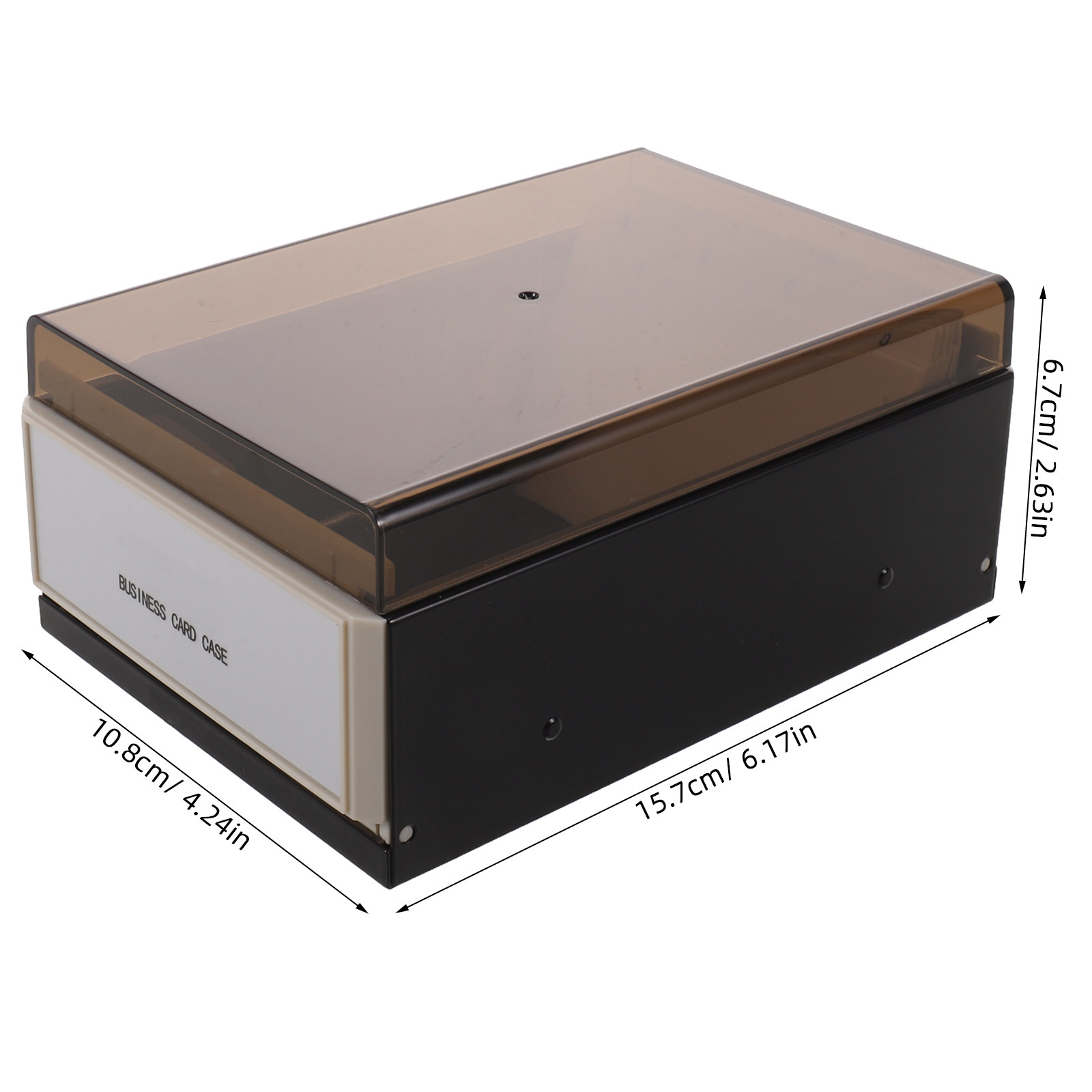 大容量の名刺ホルダー兼収納ボックス。黒色のデスクトップオーガ - Card Index Box のレビューと価格